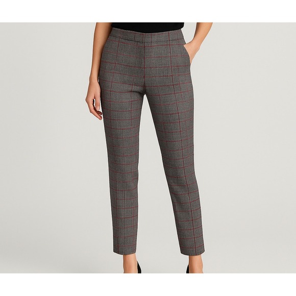 Soho Pants - SOHO Pants Women Size S Black Red Plaid Stretch Slim‎ Fit Trousers Career Lq